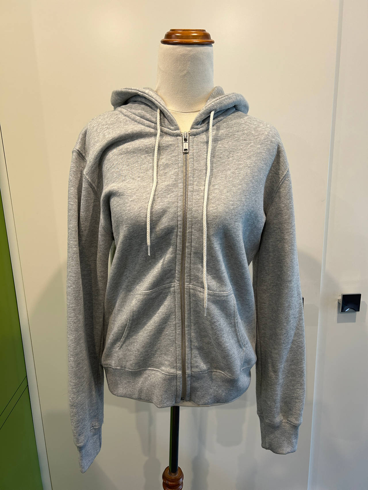 BRANDY MELVILLE: Grey Marle Zip-Up Hoodie