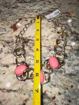 New York & Company Pink Cabochon Gold-Tone Statement Necklace - Image 5