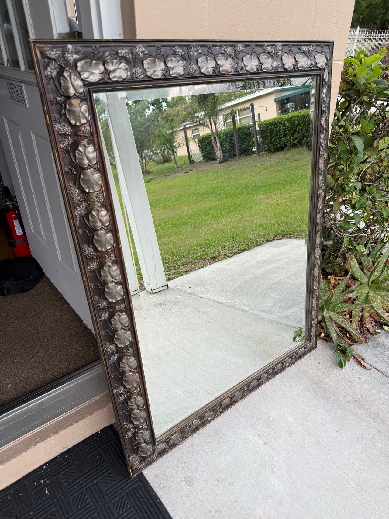 Large Ornate Floral Framed Wall Mirror