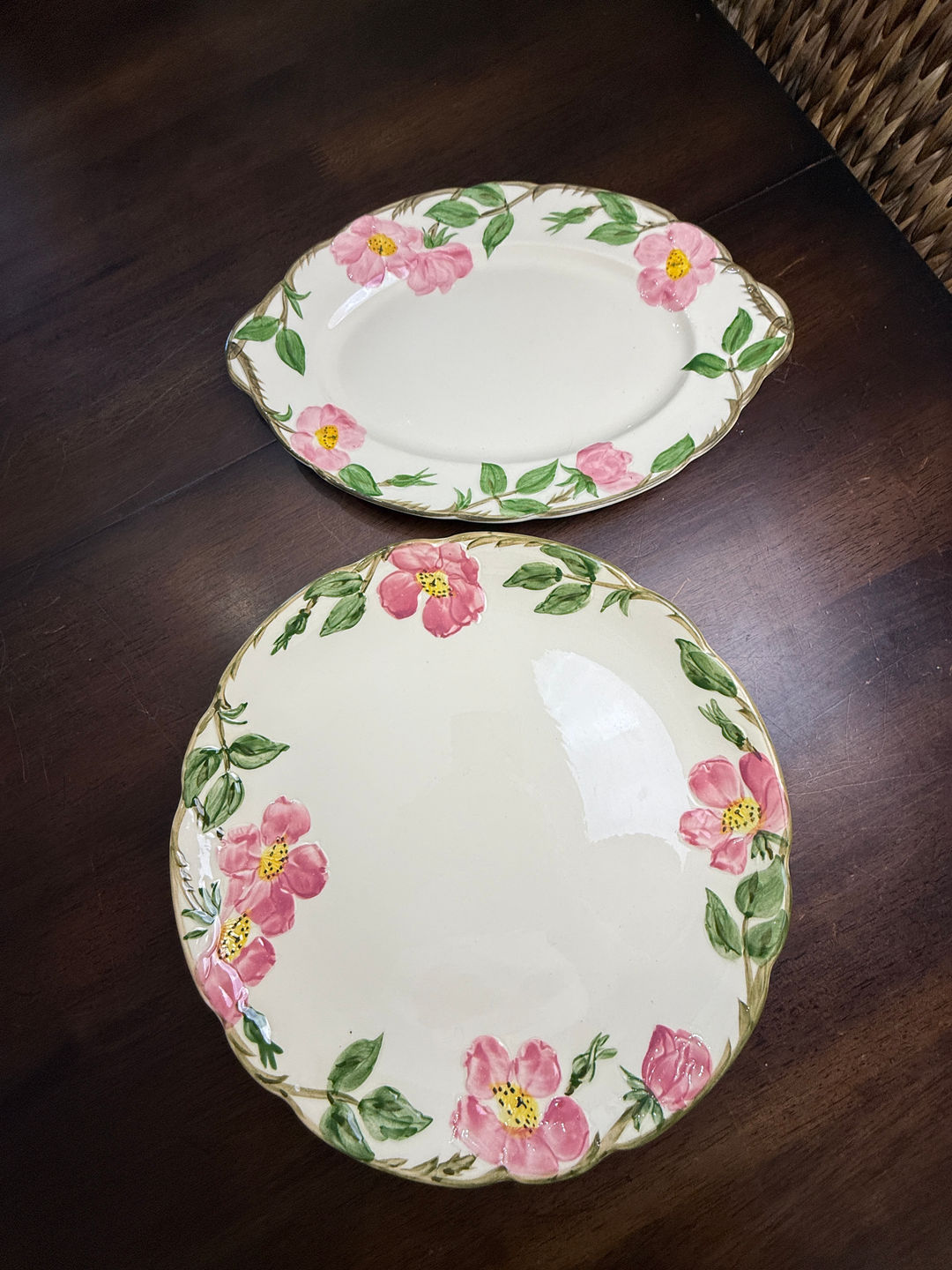 Franciscan Desert Rose Chop Plate and Oval Platter