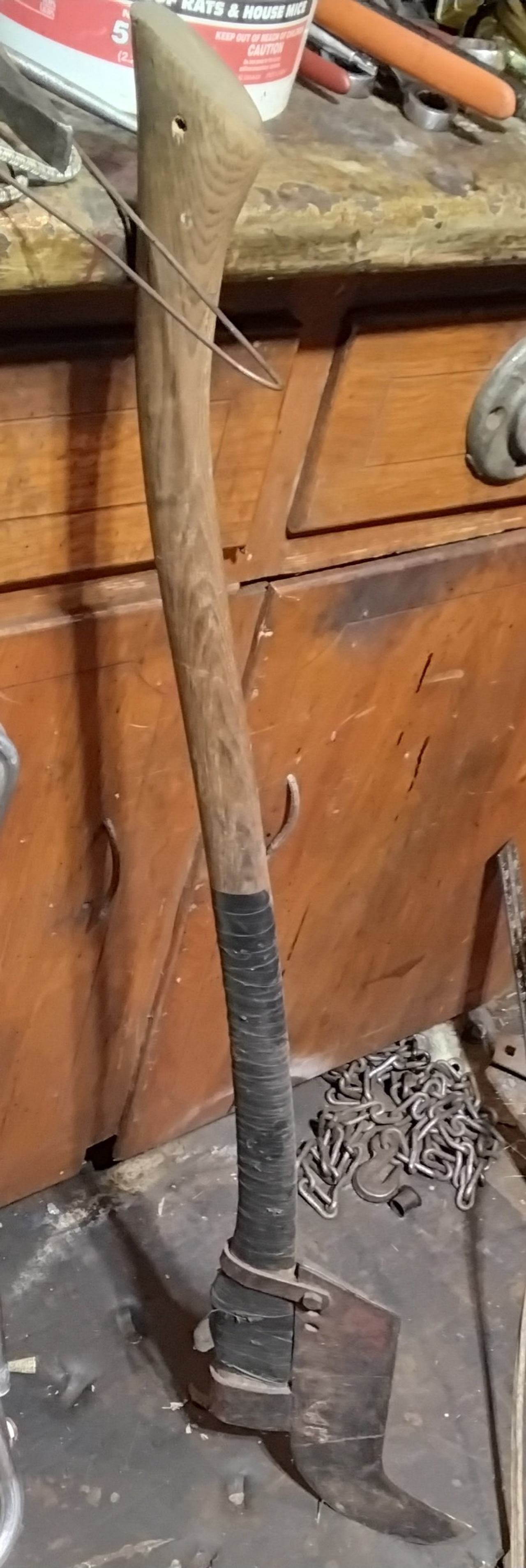 Vintage Brush Axe with Wooden Handle