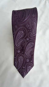 Saks Fifth Avenue Purple Paisley Silk Tie - Image 2