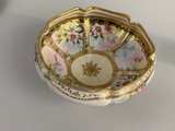 A hand-painted Nippon porcelain footed bowl with floral motifs and gold trim. - Image 5