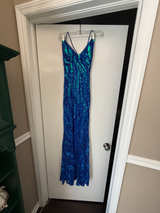 Blue Sequin Prom/Homecoming Gown - Image 1