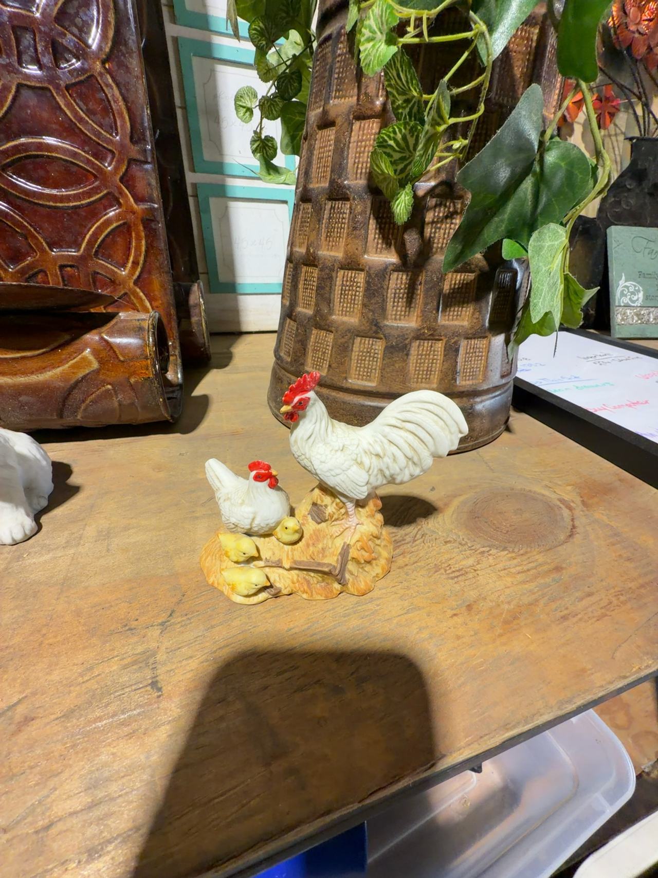 Homco Porcelain Hen and Rooster Figurine