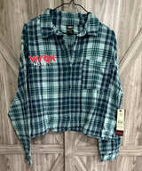 NWT No Boundaries Stranger Things WSQK Cropped Flannel Shirt XXL (20) - Image 1