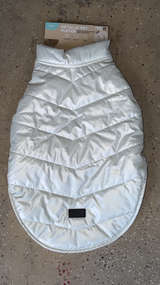 Brand New White Metallic Quilted Puffer Dog Vest- size Large - Image 2