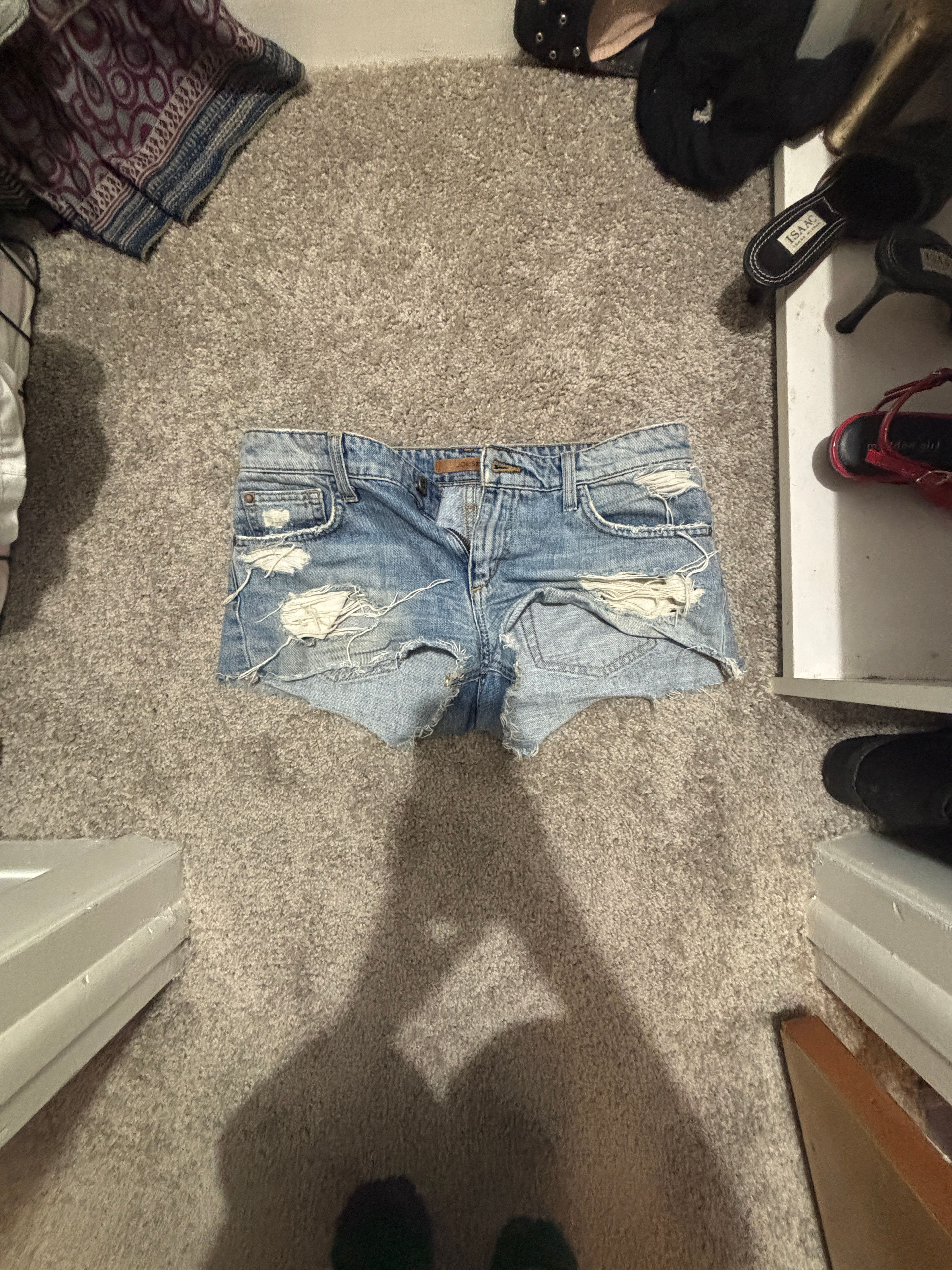 Distressed Denim Shorts