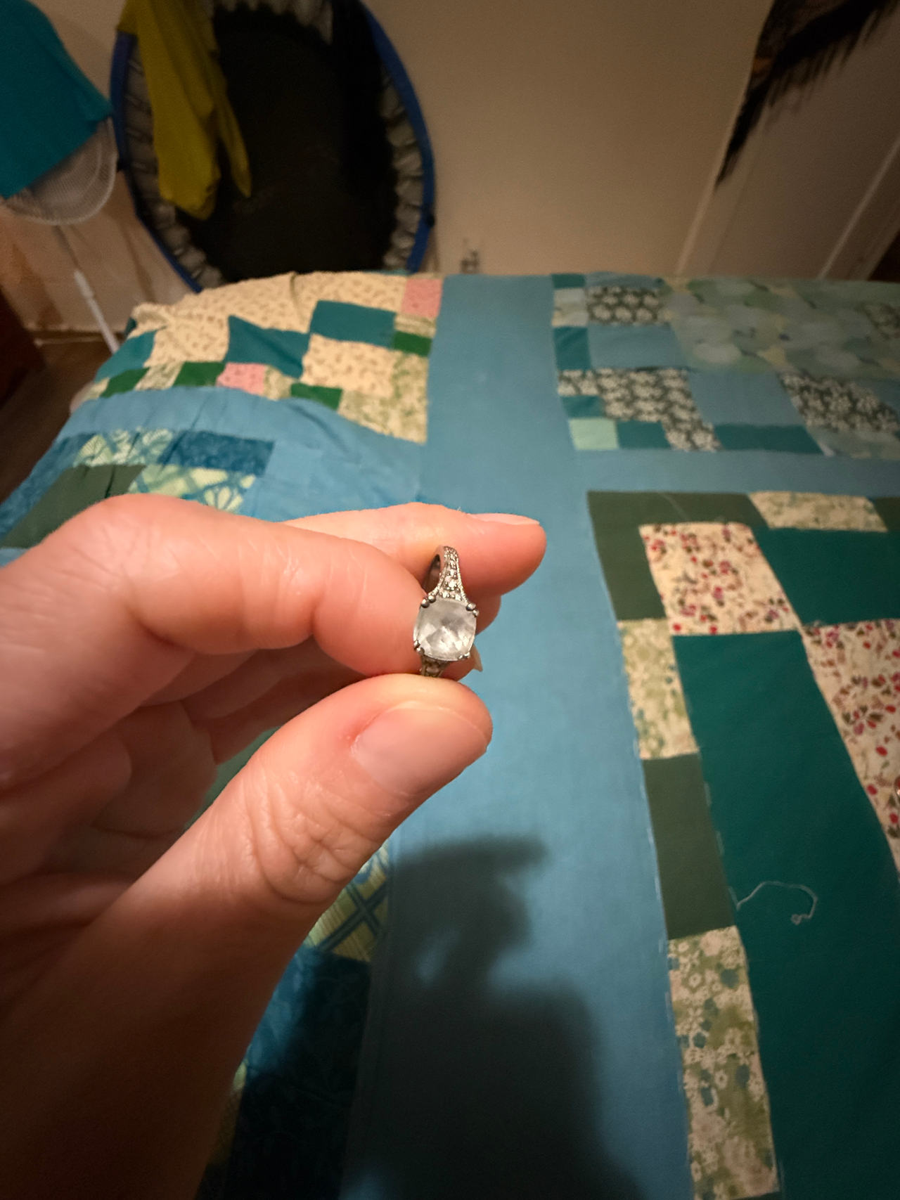 Aquamarine ring set in a silver band