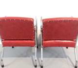 Jeffco Inc Mid-Century Modern Orange Vinyl Chair - Image 4