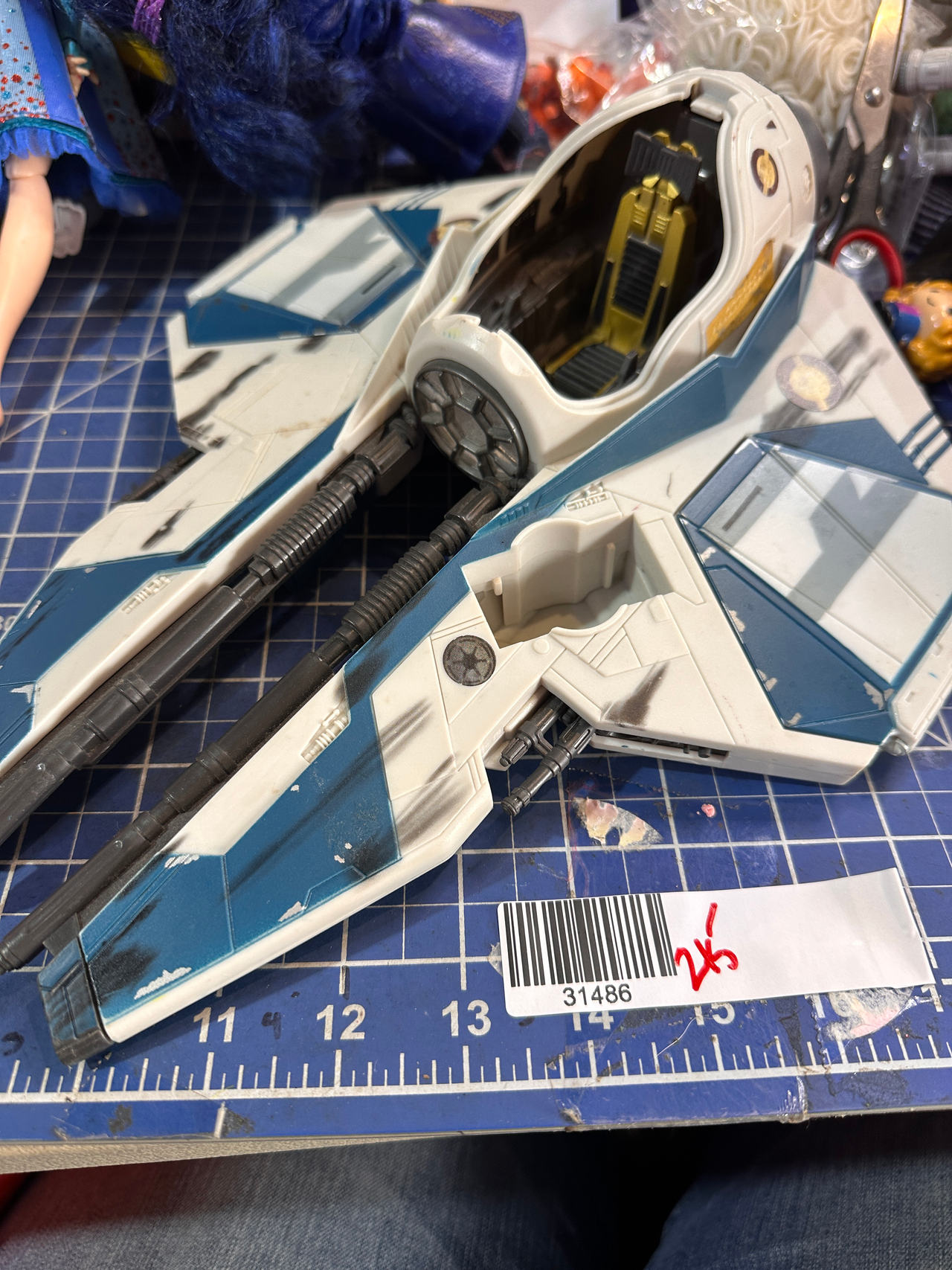 Star Wars The Clone Wars OBI WAN KENOBI’S JEDI STARFIGHTER jet vintage 1990s 215
