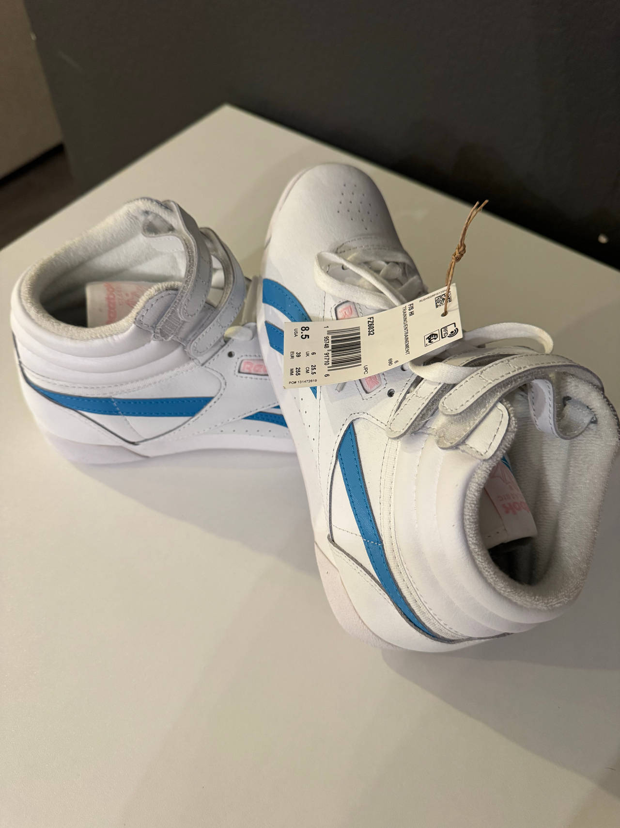 Reebok Freestyle Hi White/Blue/Pink