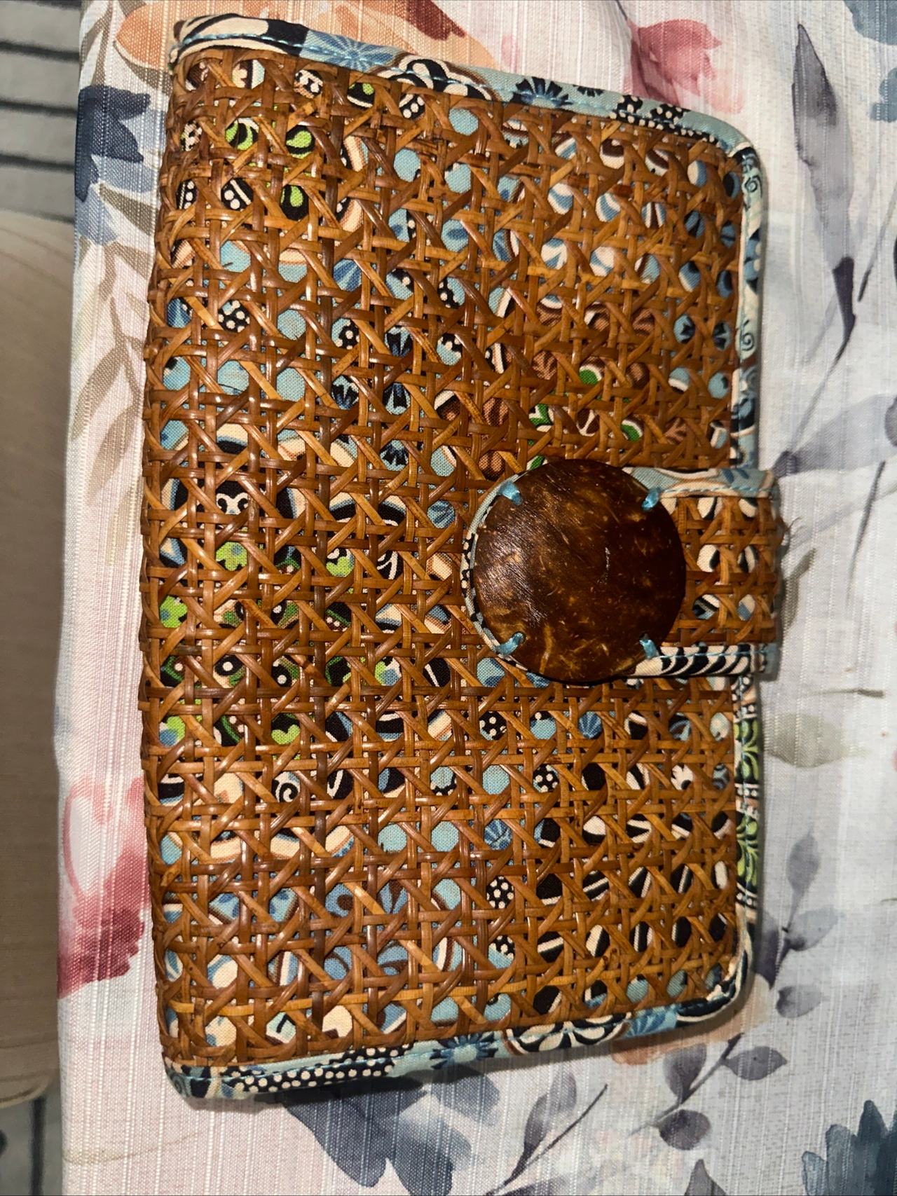 Handwoven Rattan Clutch Wallet