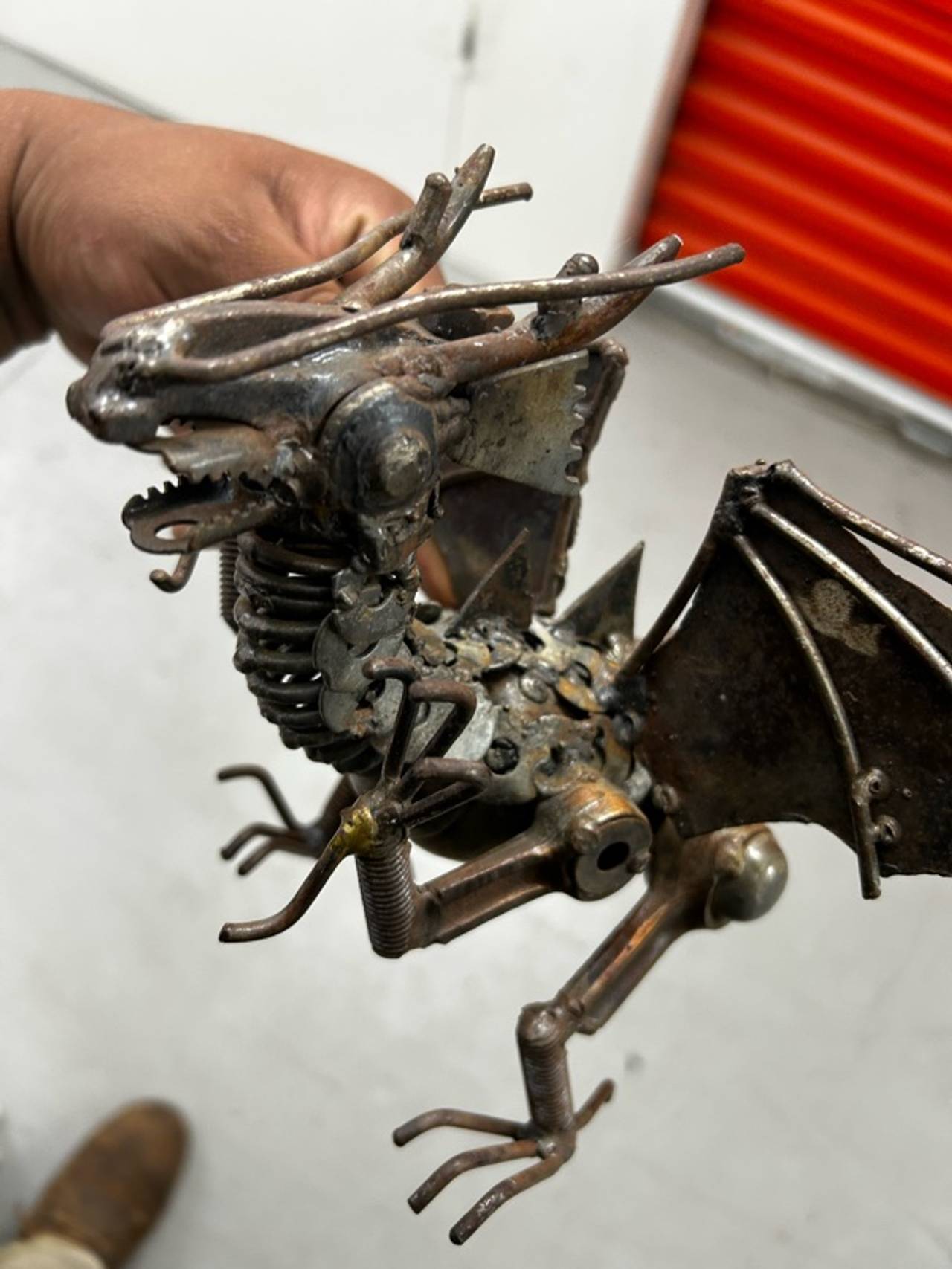 Handcrafted Metal Dragon Sculpture