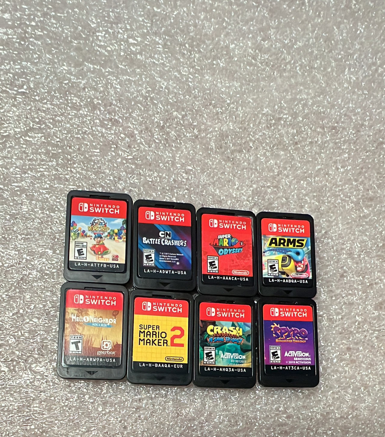 Nintendo Switch Game Lot of 8 - Mario Odyssey, Mario Maker 2, Crash, Spyro, ARMS, and more