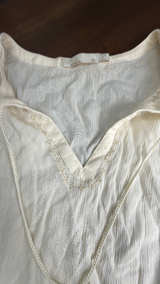 Prana Sleeveless Smocked Waist Lace Trim Dress M - Image 3