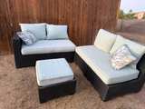 4-Piece Modular Outdoor Wicker Patio Set with Covers - Image 1