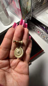 Vintage Screw-Back Earrings with Green Cabochons – Gold-Tone Setting - Image 3