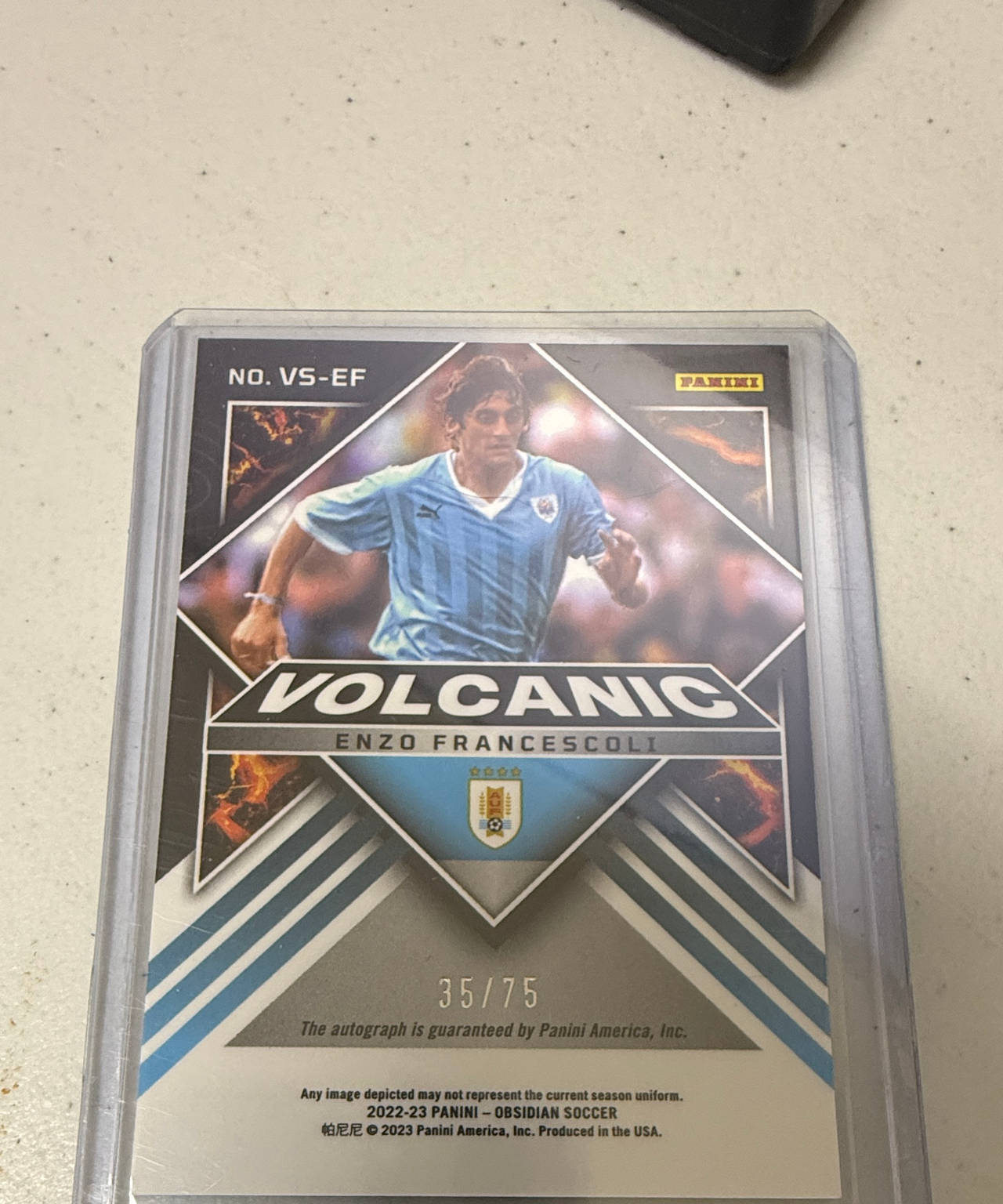 2022-23 Panini Obsidian Soccer Volcanic Signatures Enzo Francescoli /75 #VS-EF