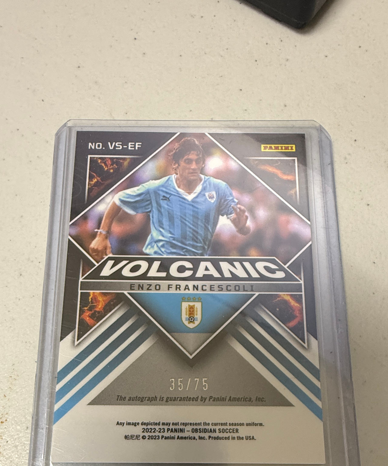 2022-23 Panini Obsidian Soccer Volcanic Signatures Enzo Francescoli /75 #VS-EF