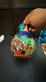 Mexican Hand-Painted Terracotta Folk Art Vase - Image 4