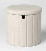 Target Folding Round Storage Ottoman Cream - Image 3