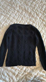 Anthropologie Sparrow Navy Crochet Knit Cardigan Sweater: XS - Image 4