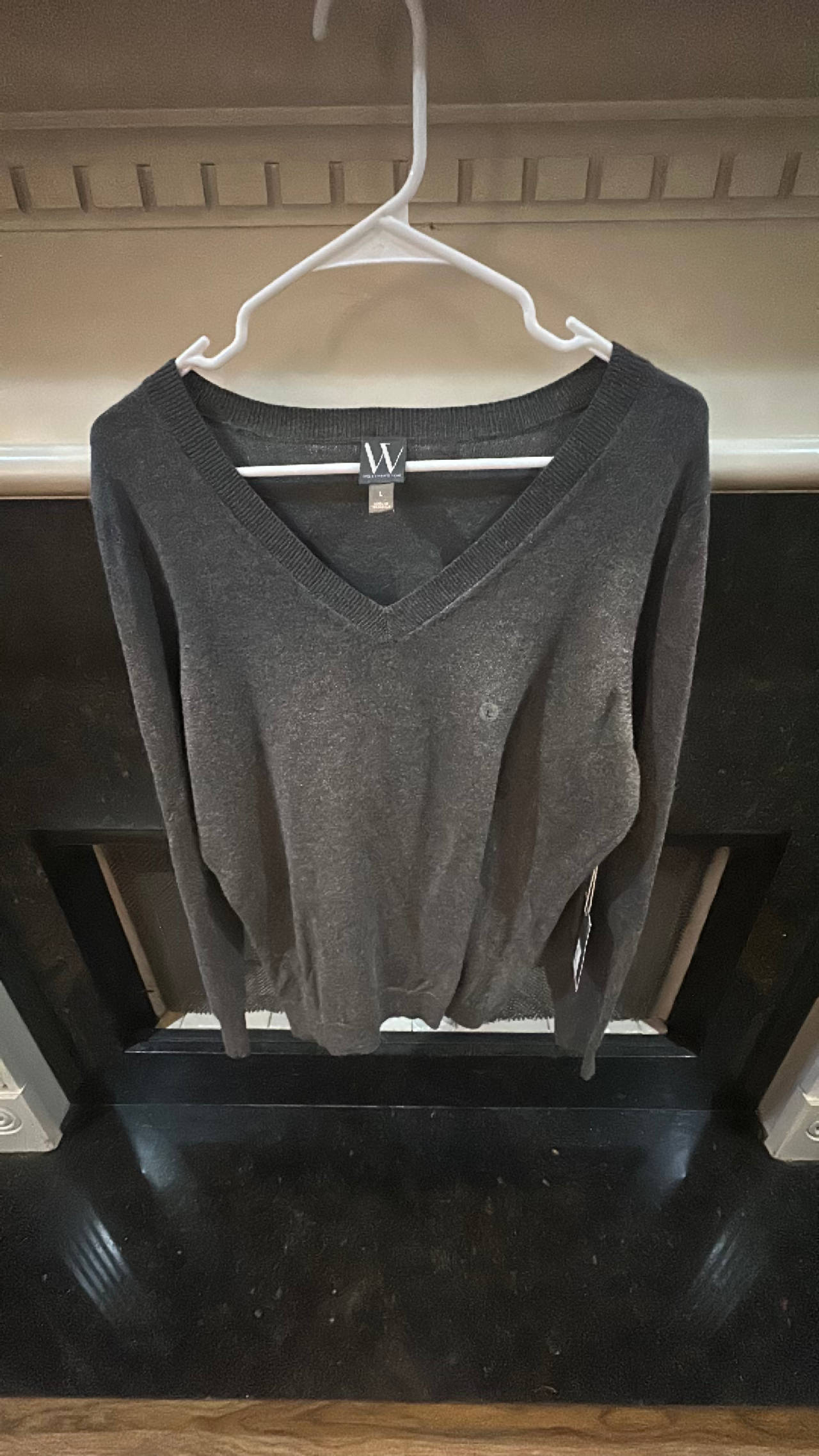NWT Worthington Women's Size Large Gray V-Neck Sweater