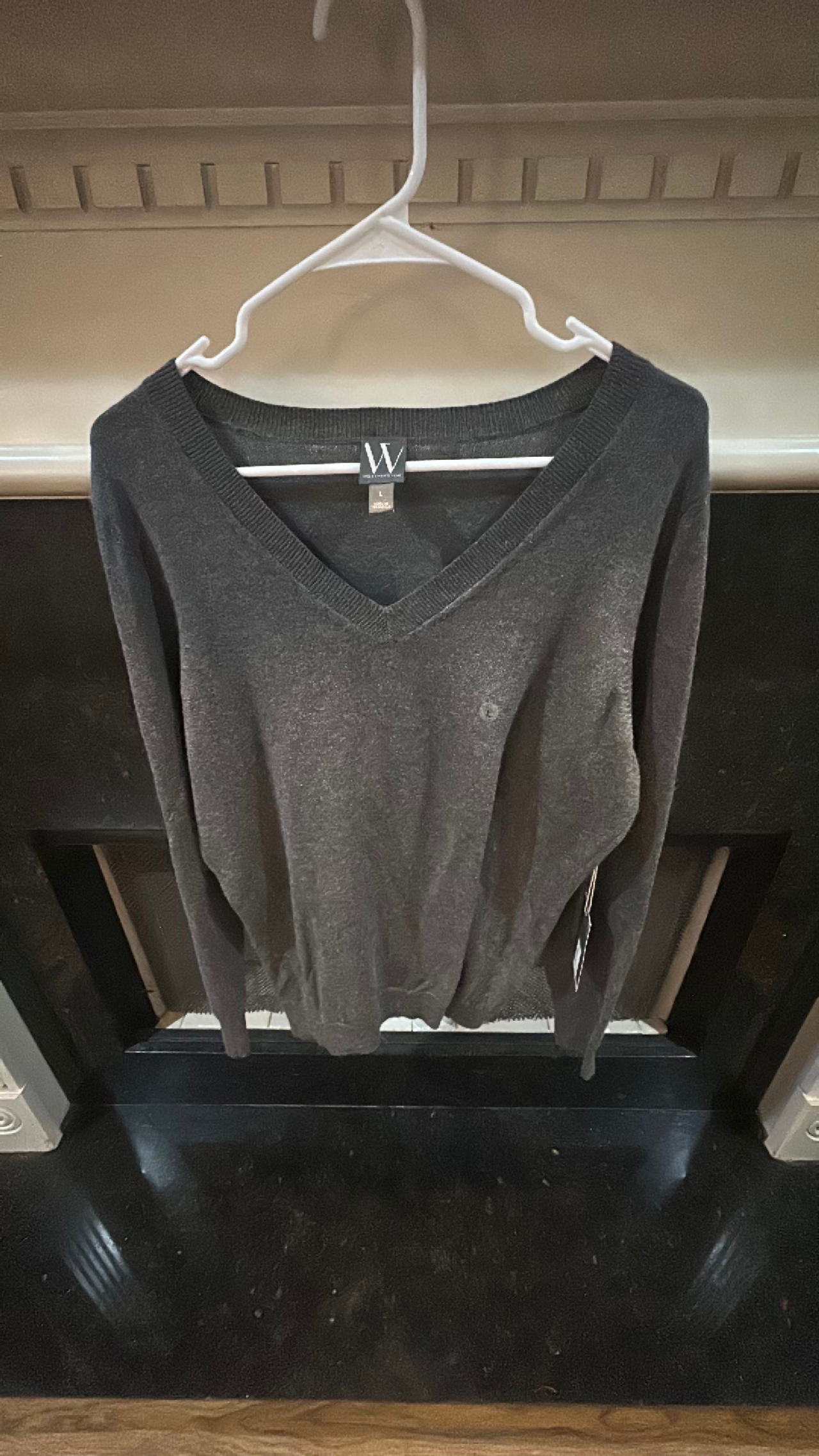 NWT Worthington Women's Size Large Gray V-Neck Sweater