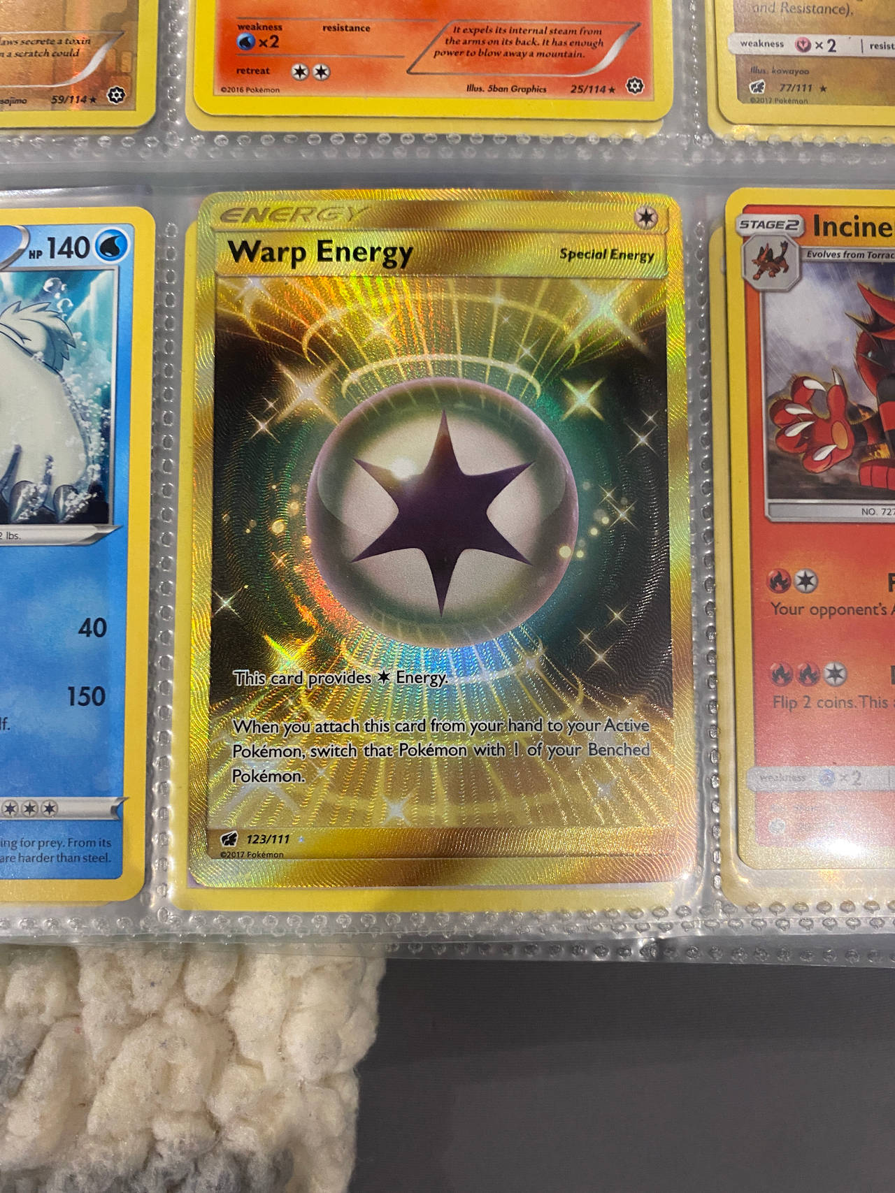 Pokémon Warp Energy 123/111 Crimson Invasion Secret Rare