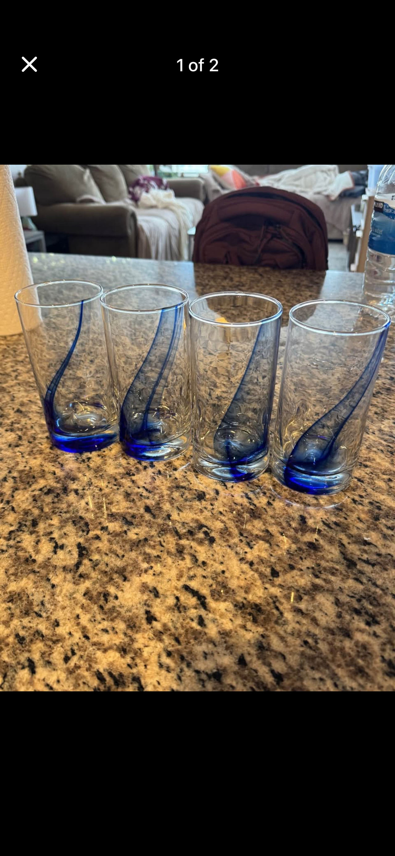 Libbey Blue Swirl Highball Glasses