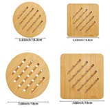 Hot Pads Trivet,Table Solid Bamboo Wood Trivets for Hot Dishes and Pot with Non- - Image 3