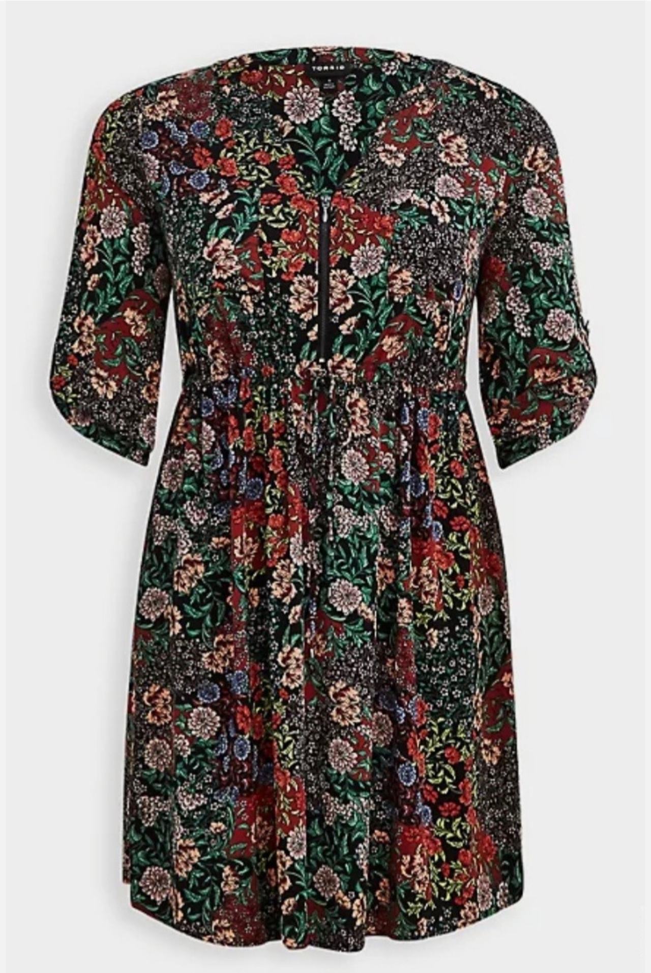 Torrid Floral Zip Front Dress