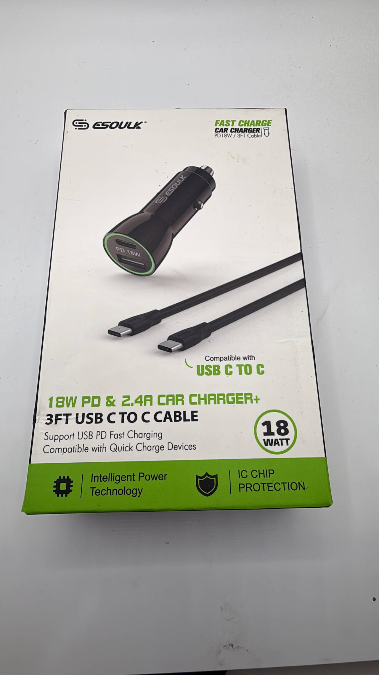 ESoulk 18W PD & 2.4A Car Charger