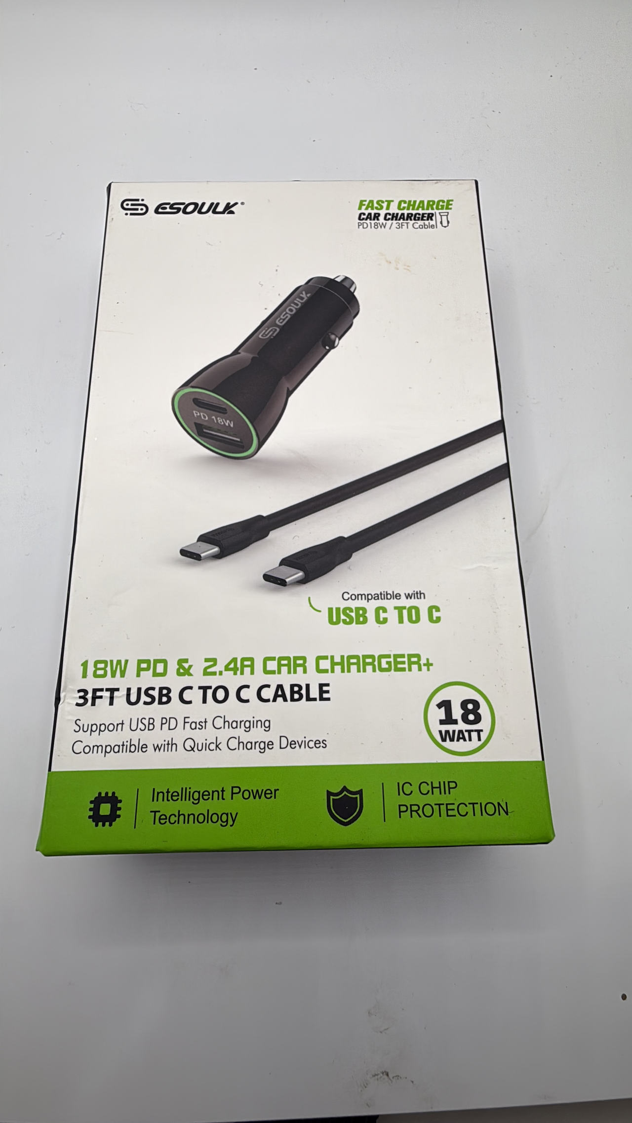 ESoulk 18W PD & 2.4A Car Charger
