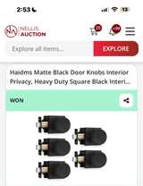 Haidms Matte Black Interior Privacy Door Knobs (4 Pack) - Image 1