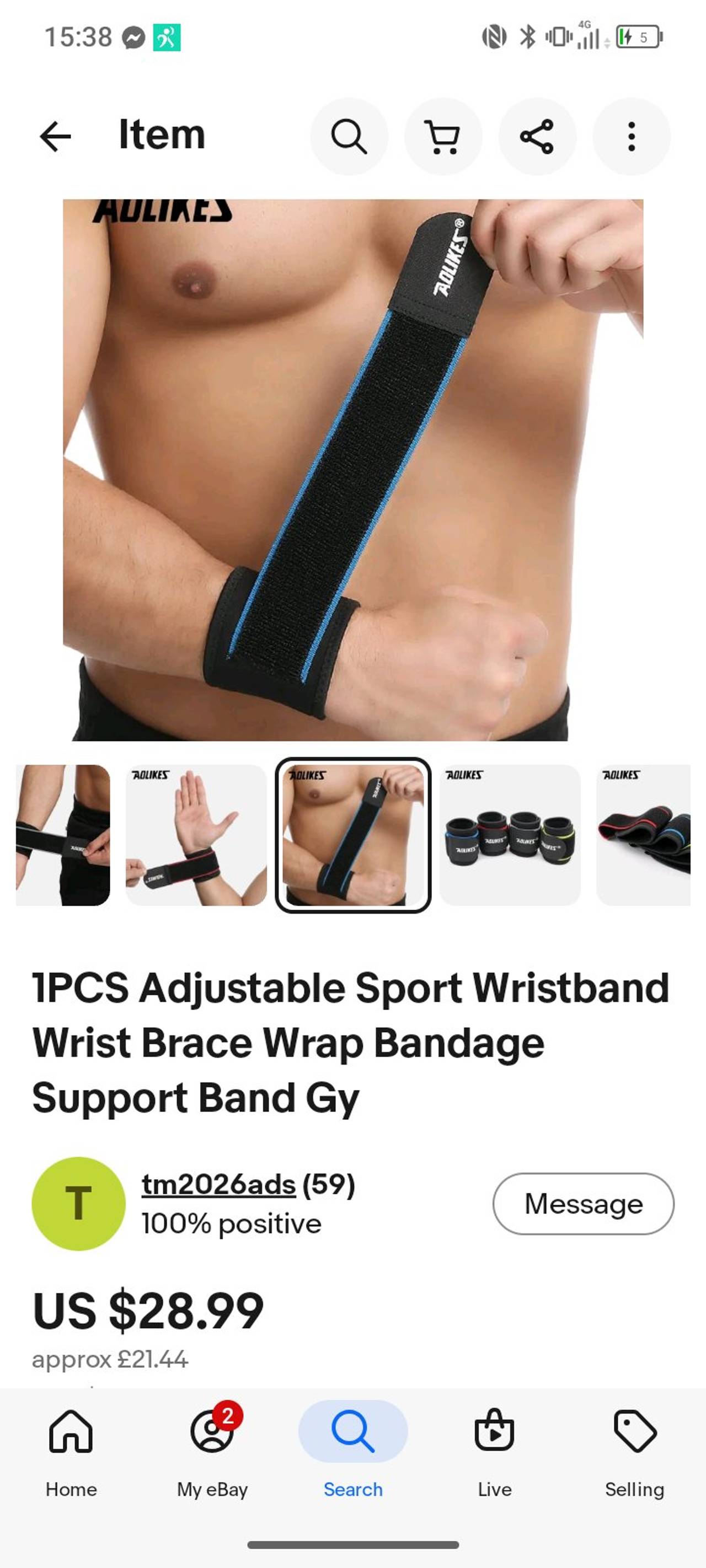 Aolikes Adjustable Sport Wristband Support