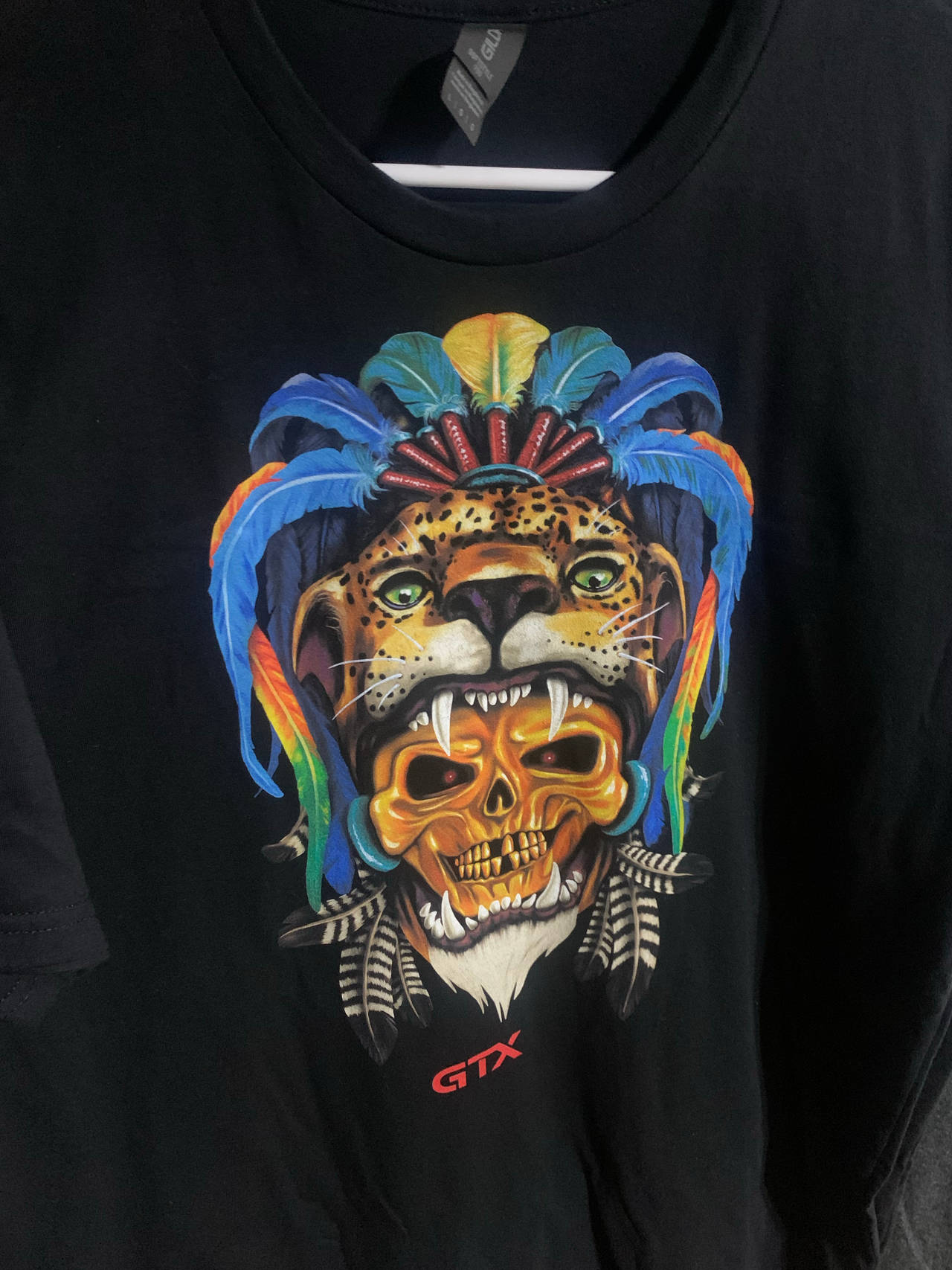 Gildan GTX Jaguar Skull Graphic T-Shirt large