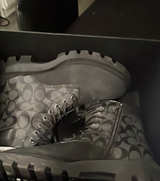 NWB*Coach CitySole Signature Canvas Boot charcoal/black size 10* - Image 1