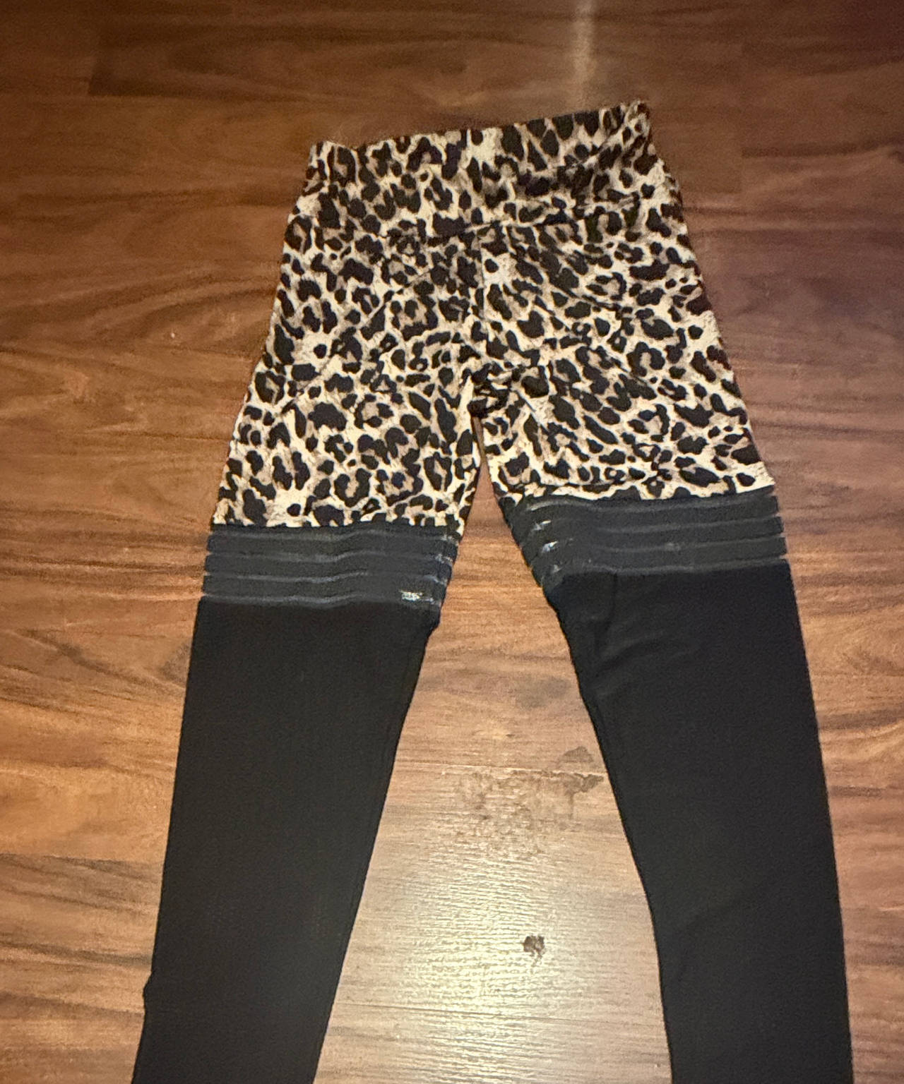 Leopard Print Mesh Panel Leggings