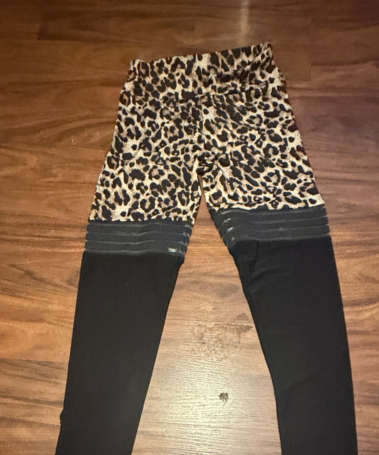 Leopard Print Mesh Panel Leggings