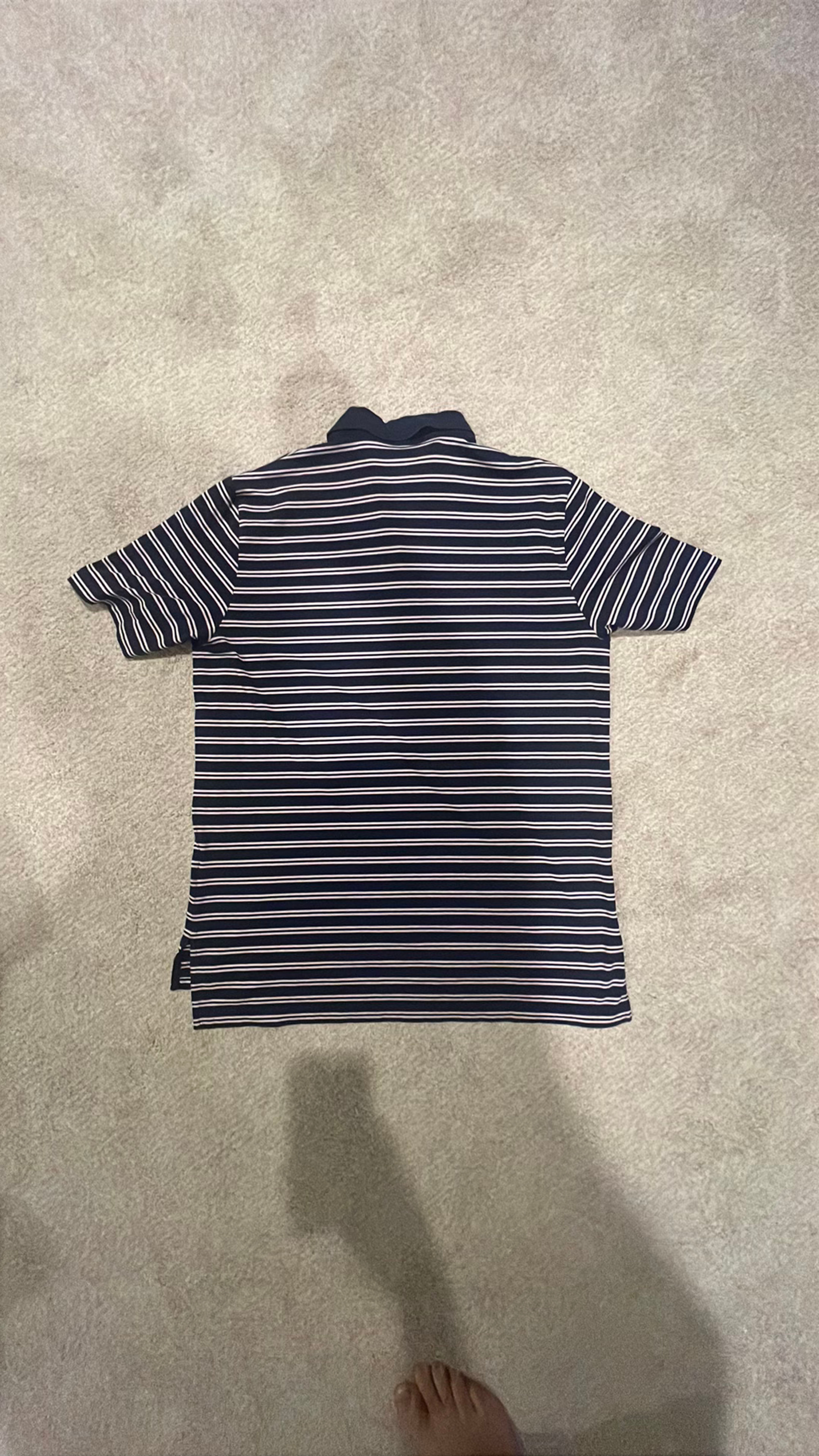 Ralph Lauren Performance Polo Shirt Blue Navy Striped - Image 3