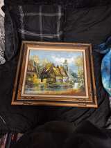 Hartley European Village Landscape Oil Painting - Image 2