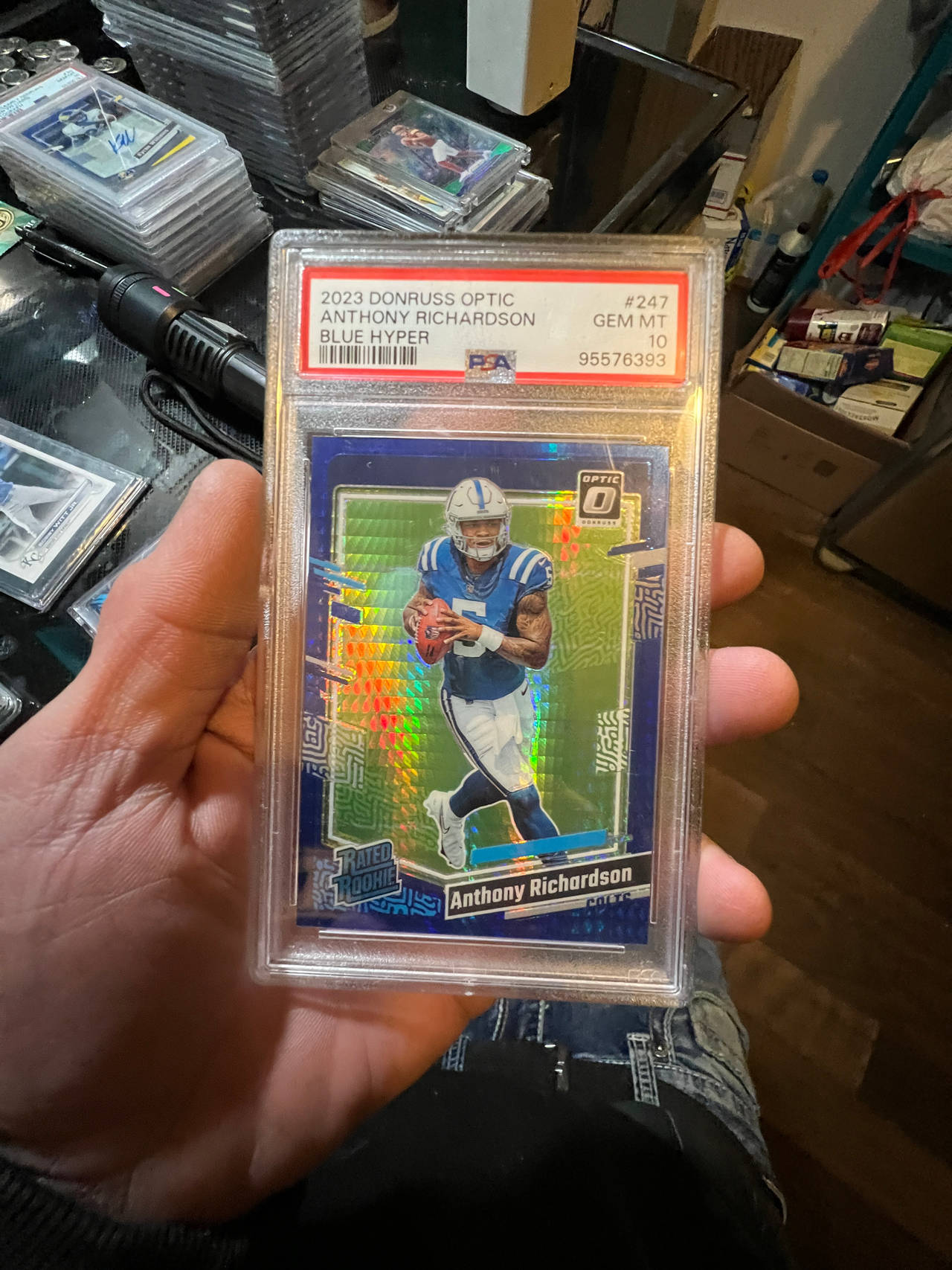 2023 Donruss Optic Anthony Richardson Blue Hyper PSA 10