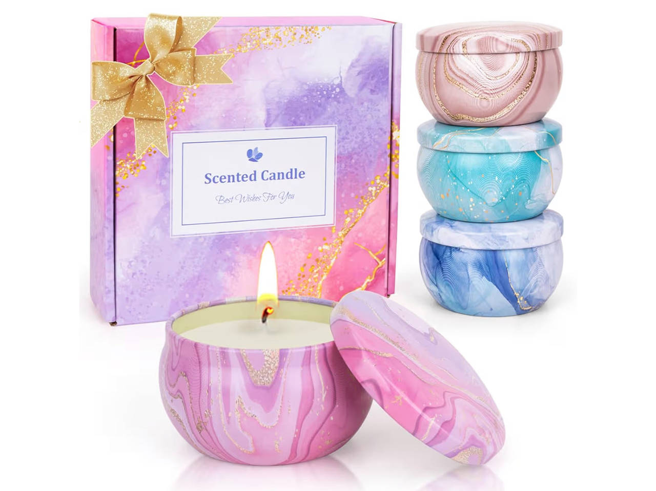 Candles Gift Set for Women, Aromatherapy Candles for Home Scented 4 Pack