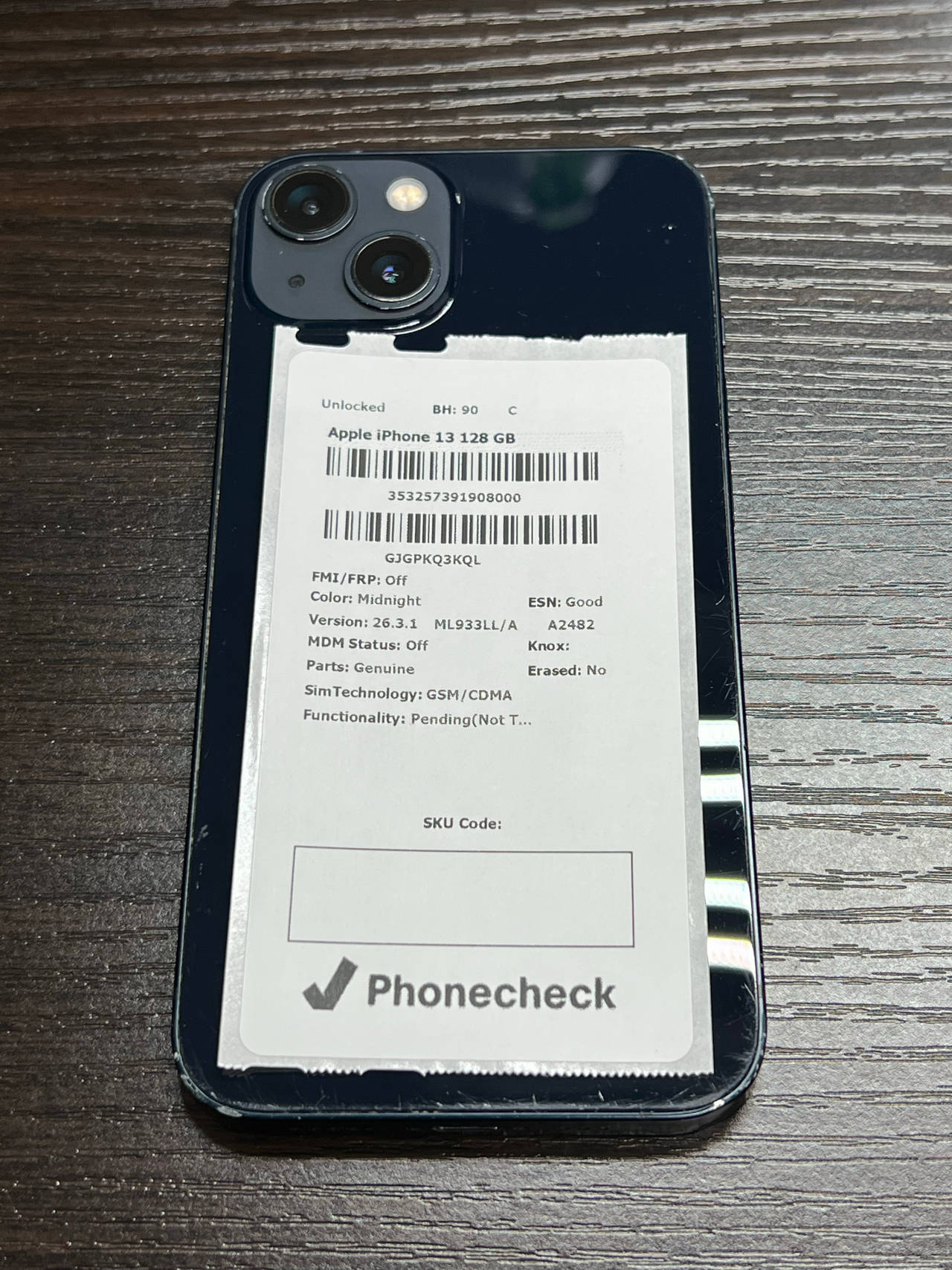 Apple iPhone 13 128GB Midnight unlocked 90% battery health