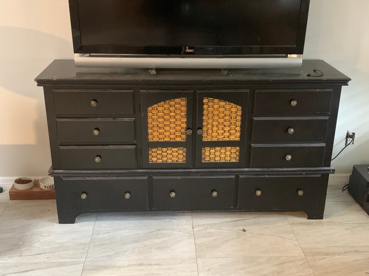 Vintage buffet, bureau, entertainment center

20” deep X 36” tall X 68” wide

