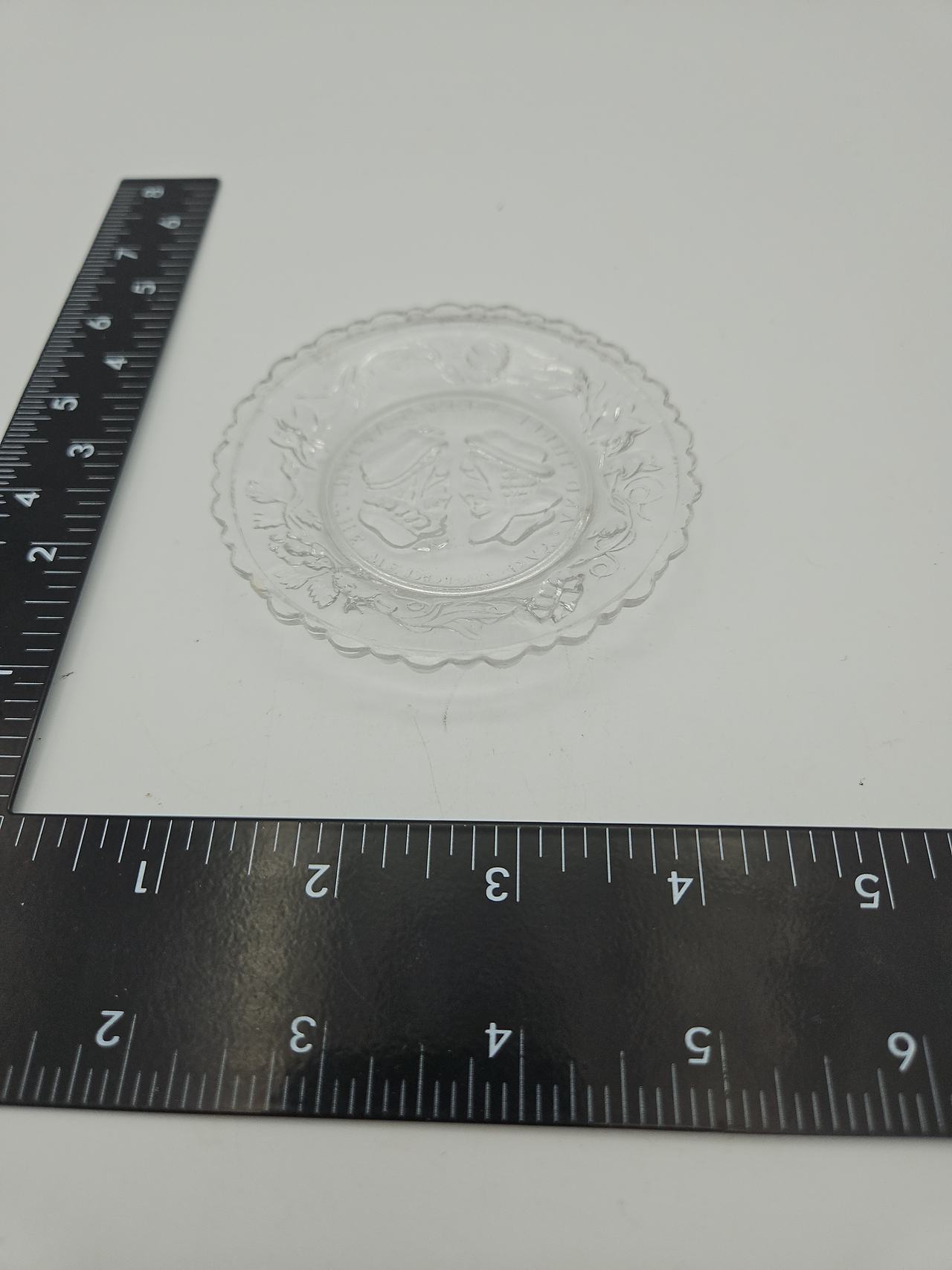 Vintage Wedding Day and Three Weeks After Pressed Glass Cup Plate