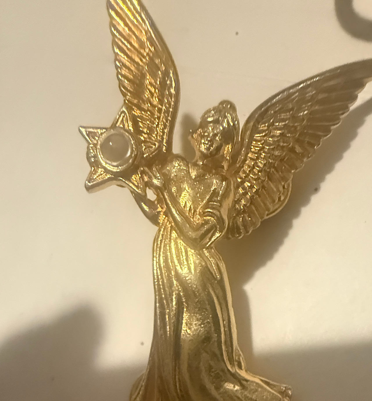 Vintage Gold Tone Angel Pin with Star
