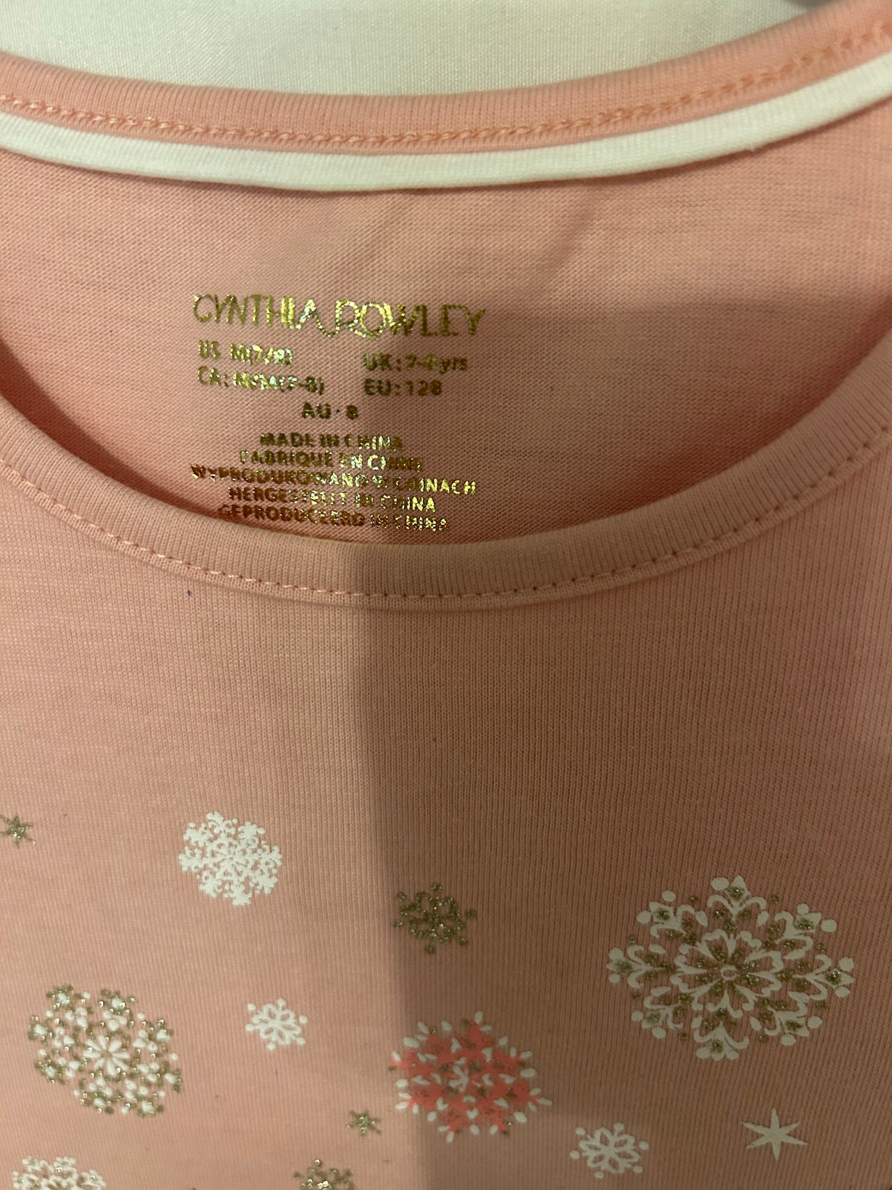 Cynthia Rowley Girls Snowflake Top